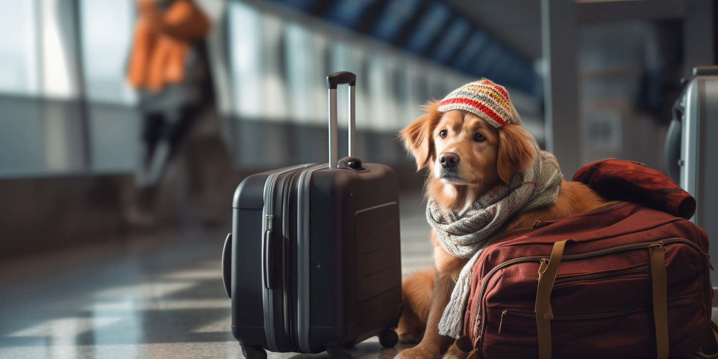 A dog wearing a hat and scarf A dog wearing a hat and scarf