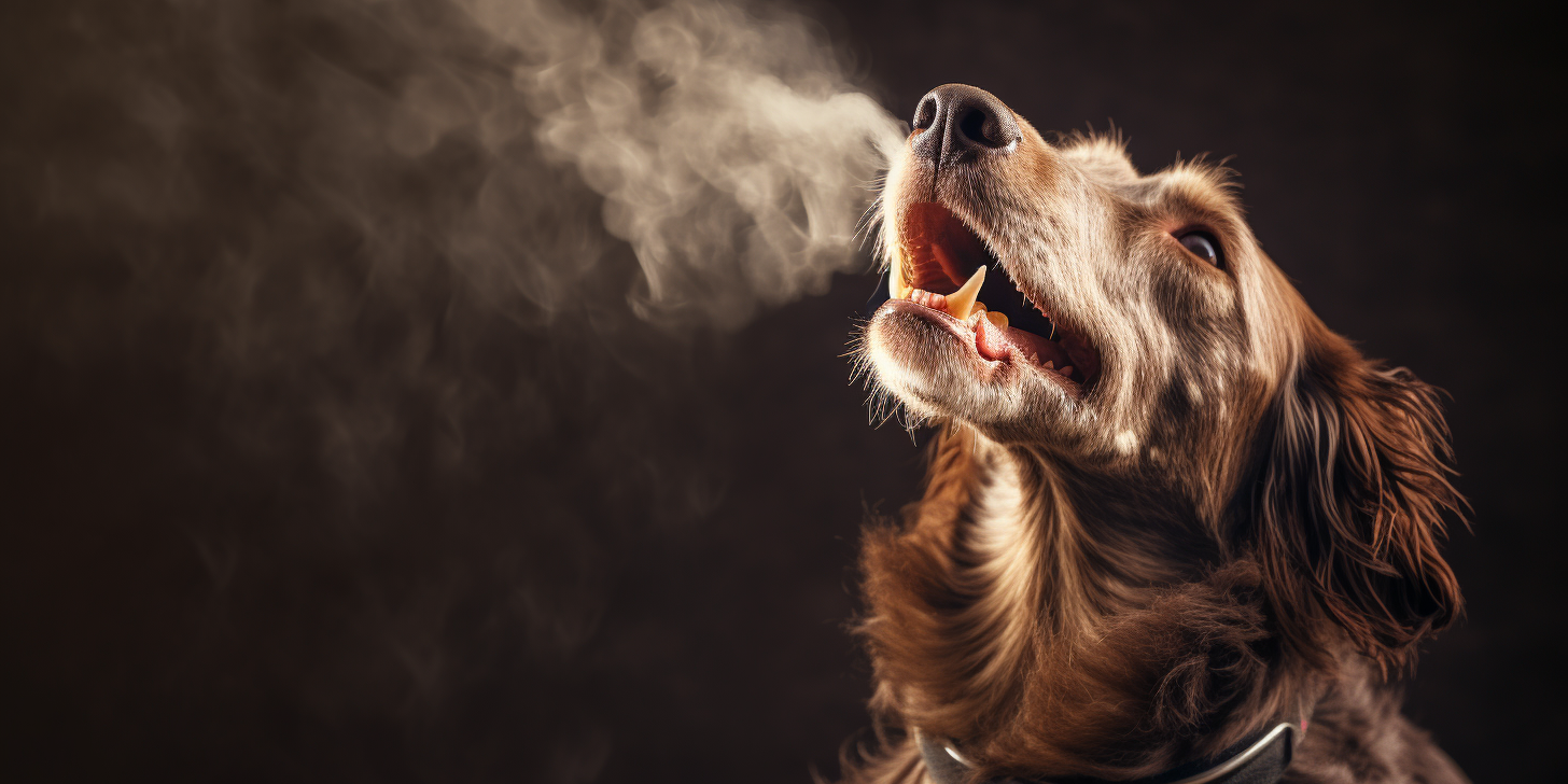 a dog coughing or sneezing to show respiratory symptoms